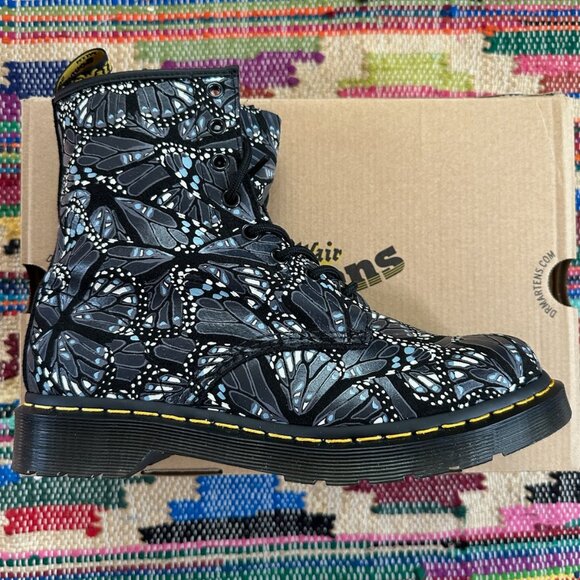 NEW Doc Dr. Martens 1460 Butterfly Print Combat Boots! - Picture 1 of 7
